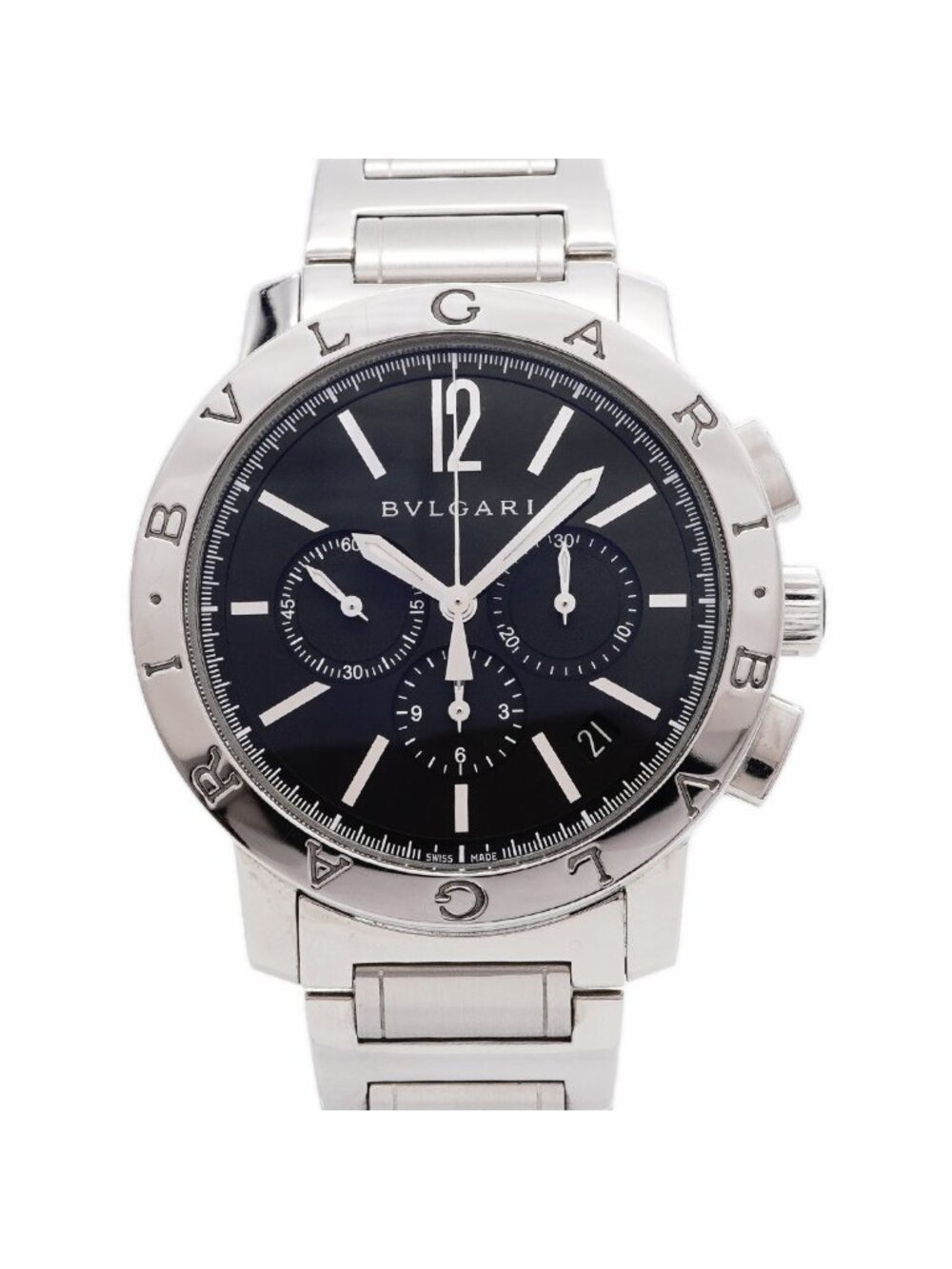 Bvlgari Bulgari Chronograph Date Black Dial Watch